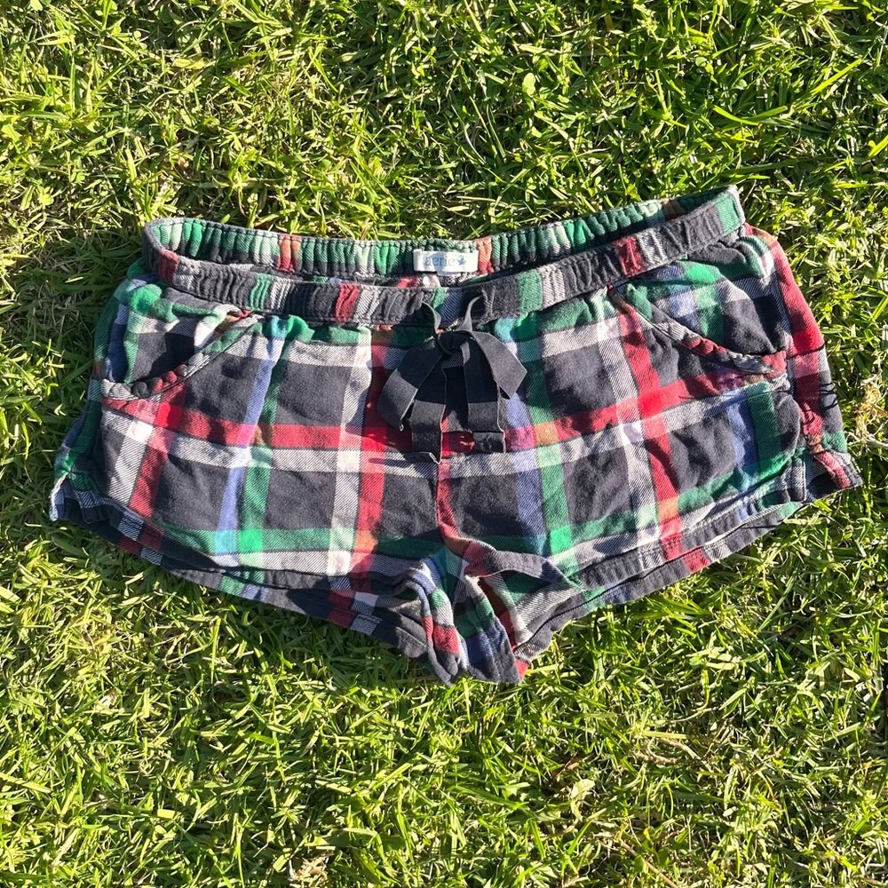 Aerie Plaid Pajama Shorts S